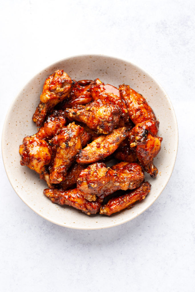 hot honey lemon pepper wings in a bowl