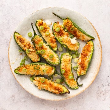 Jalapeno poppers in a plate.